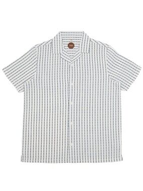 COMMON PEOPLE Harisso Striped Revere Camp Shirt sz M